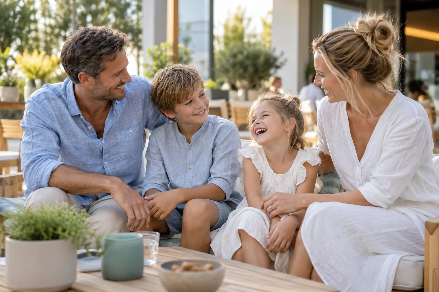 KI-Symbolbild: Eine Familie genießt einen gemeinsamen Moment.